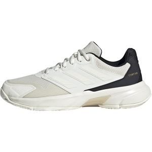 adidas Womens Courtjam Control 3 Tennis Sneakers Shoes – White(Off White/Off White/Champagne Metallic)