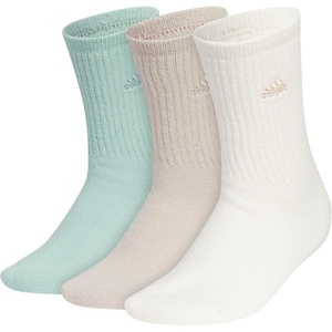adidas Women’s Cushioned Comfort Socks (3 Pairs) Super Soft & Cozy(Crew/1/Hazy Green/Wonder Beige/Wonder White)