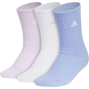 adidas Women’s Cushioned Comfort Socks (3 Pairs) Super Soft & Cozy(Crew/1/Ice Lavender/White/Blue Spark)