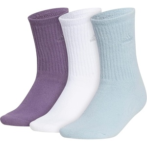 adidas Women’s Cushioned Comfort Socks (3 Pairs) Super Soft & Cozy(Crew/1/Wonder White/Wonder Clay/Wonder Orchid Purple)
