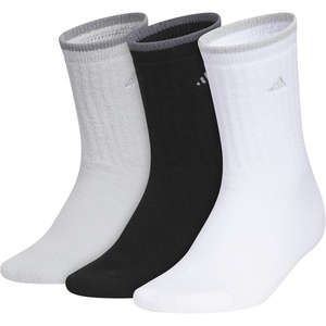 adidas Women’s Cushioned Comfort Socks (3 Pairs) Super Soft & Cozy(Crew/2/Clear Onix Grey/Black/White)