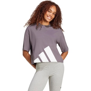adidas Women’s Essentials Big Logo Boyfriend T-Shirt(Grey Strata/White)