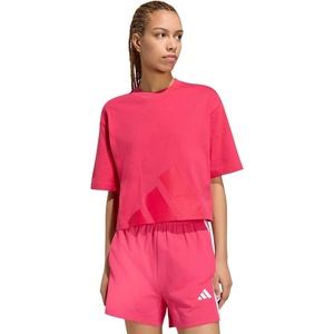 adidas Women’s Essentials Big Logo Boyfriend T-Shirt(Power Pink/Energy Pink)