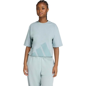 adidas Women’s Essentials Big Logo Boyfriend T-Shirt(Wonder Sage/Green Earth)