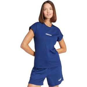 adidas Women’s Essentials Linear Cotton T-Shirt(Dark Blue/White)