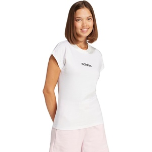 adidas Women’s Essentials Linear Cotton T-Shirt(White/Black)