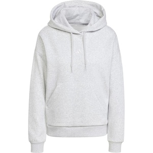 adidas Women’s Essentials Small Logo Feel Cozy Hoodie(Light Grey Heather/White)