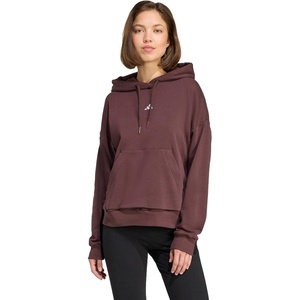 adidas Women’s Essentials Small Logo Feel Cozy Hoodie(Shadow Brown/White)