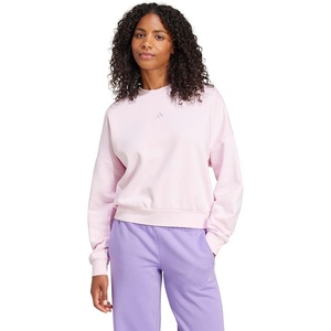 adidas Women’s Essentials Small Logo FeelCozy Sweatshirt(Clear Pink/White)