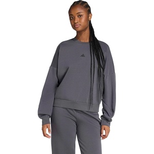 adidas Women’s Essentials Small Logo FeelCozy Sweatshirt(Grey/Black)
