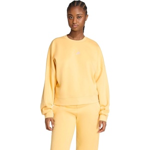 adidas Women’s Essentials Small Logo FeelCozy Sweatshirt(Semi Ice Tangerine/White)
