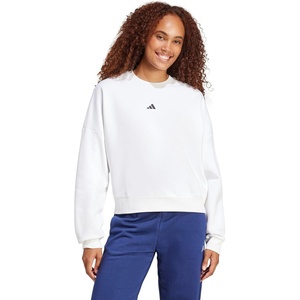 adidas Women’s Essentials Small Logo FeelCozy Sweatshirt(White/Black)