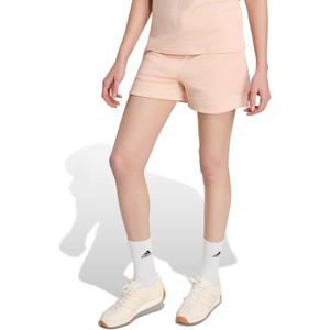 adidas Women’s Essentials Small Logo Feelcozy Shorts(Blush Pink/White)
