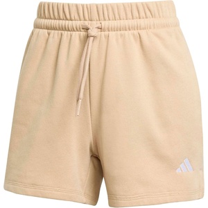 adidas Women’s Essentials Small Logo Feelcozy Shorts(Warm Sandstone/White)