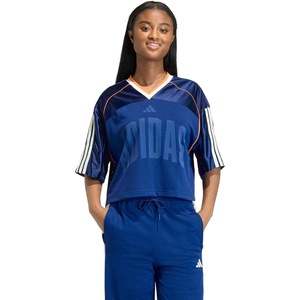 adidas Women’s Stadium Mesh T-Shirt(Dark Blue/Pure Orange/Off White)