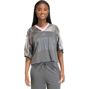 adidas Women’s Stadium Mesh T-Shirt(Grey/Solid Grey/St Tropic Bloom)
