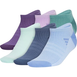 adidas Women’s Superlite No Show Socks (6 Pairs) Lightweight & Breathable(Aurora Plum Purple/Powder Plum Purple/Powder Teal Green/3)