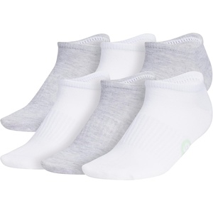 adidas Women’s Superlite No Show Socks (6 Pairs) Lightweight & Breathable(Classic/Cool Light Heather/White/Bliss Pink)