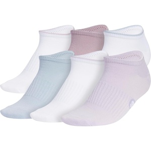 adidas Women’s Superlite No Show Socks (6 Pairs) Lightweight & Breathable(Classic/White/Shiny Preloved Fig/Shiny Wonder Blue)