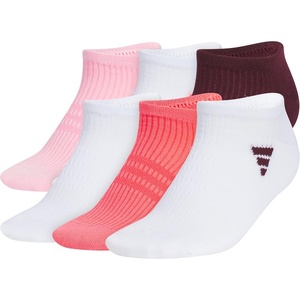 adidas Women’s Superlite No Show Socks (6 Pairs) Lightweight & Breathable(Clear Pink/Maroon/Pure Turbo Pink/3)