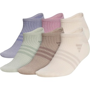 adidas Women’s Superlite No Show Socks (6 Pairs) Lightweight & Breathable(Slate Grey/Magic Mauve Purple/Crystal Linen Beige/3)