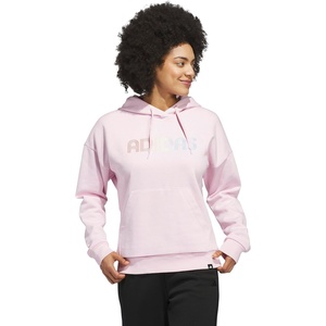 adidas Women’s Wordmark Graphic Hoodie(Clear Pink)
