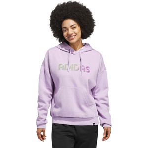 adidas Women’s Wordmark Graphic Hoodie(Powder Plum)