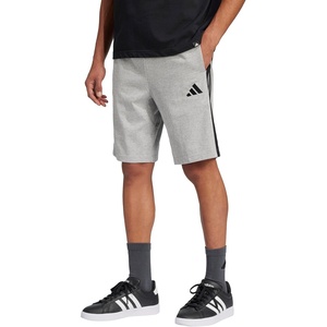 adidas mens Essentials 3-stripes Single Jersey 10-inch Shorts(Medium Grey Heather/Black)