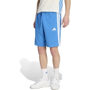 adidas mens Essentials 3-stripes Single Jersey 10-inch Shorts(Ray Blue/Off White)