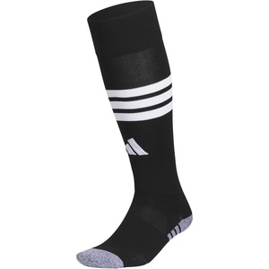 adidas unisex 3-stripe Hoop Soccer Socks (1-pair) With Arch Compression for a Secure Fit(Black 2/White)