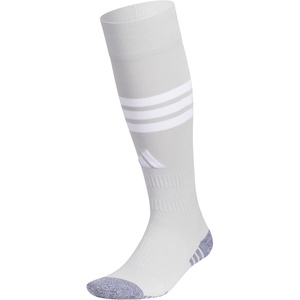 adidas unisex 3-stripe Hoop Soccer Socks (1-pair) With Arch Compression for a Secure Fit(Light Grey 2/White)