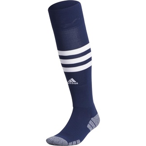 adidas unisex 3-stripe Hoop Soccer Socks (1-pair) With Arch Compression for a Secure Fit(Team Navy Blue/White)