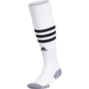 adidas unisex 3-stripe Hoop Soccer Socks (1-pair) With Arch Compression for a Secure Fit(White/Black)