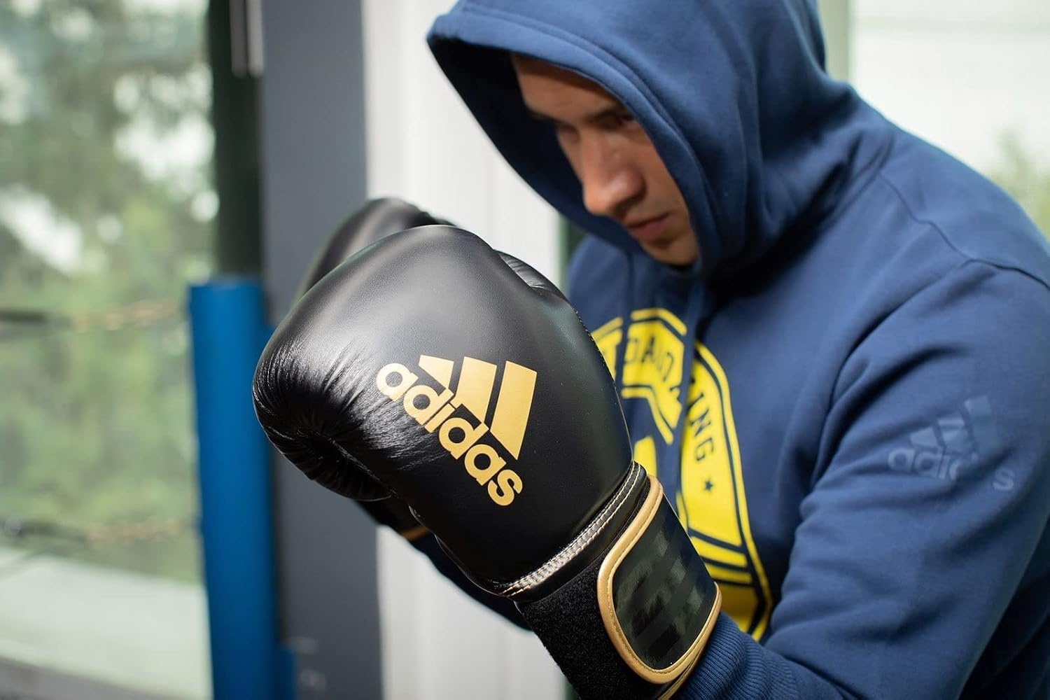 image:imageAdidas Hybrid 80 Boxing Gloves Adult Boxing Gloves for Men amp Women Heavy Bag Gloves Kickboxing Gloves for Women MMA Sparring Gloves Punching Bag Gloves for MenBlackWhite