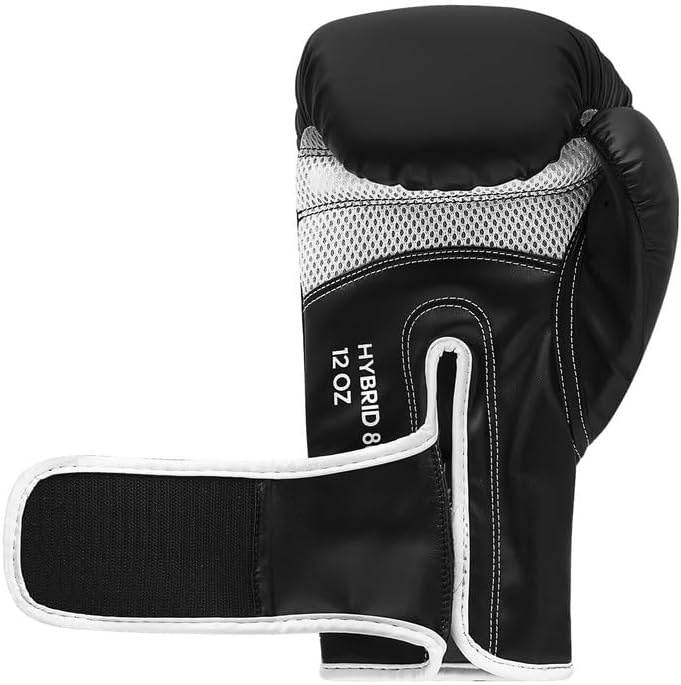 image:imageAdidas Hybrid 80 Boxing Gloves Adult Boxing Gloves for Men amp Women Heavy Bag Gloves Kickboxing Gloves for Women MMA Sparring Gloves Punching Bag Gloves for MenBlackWhite