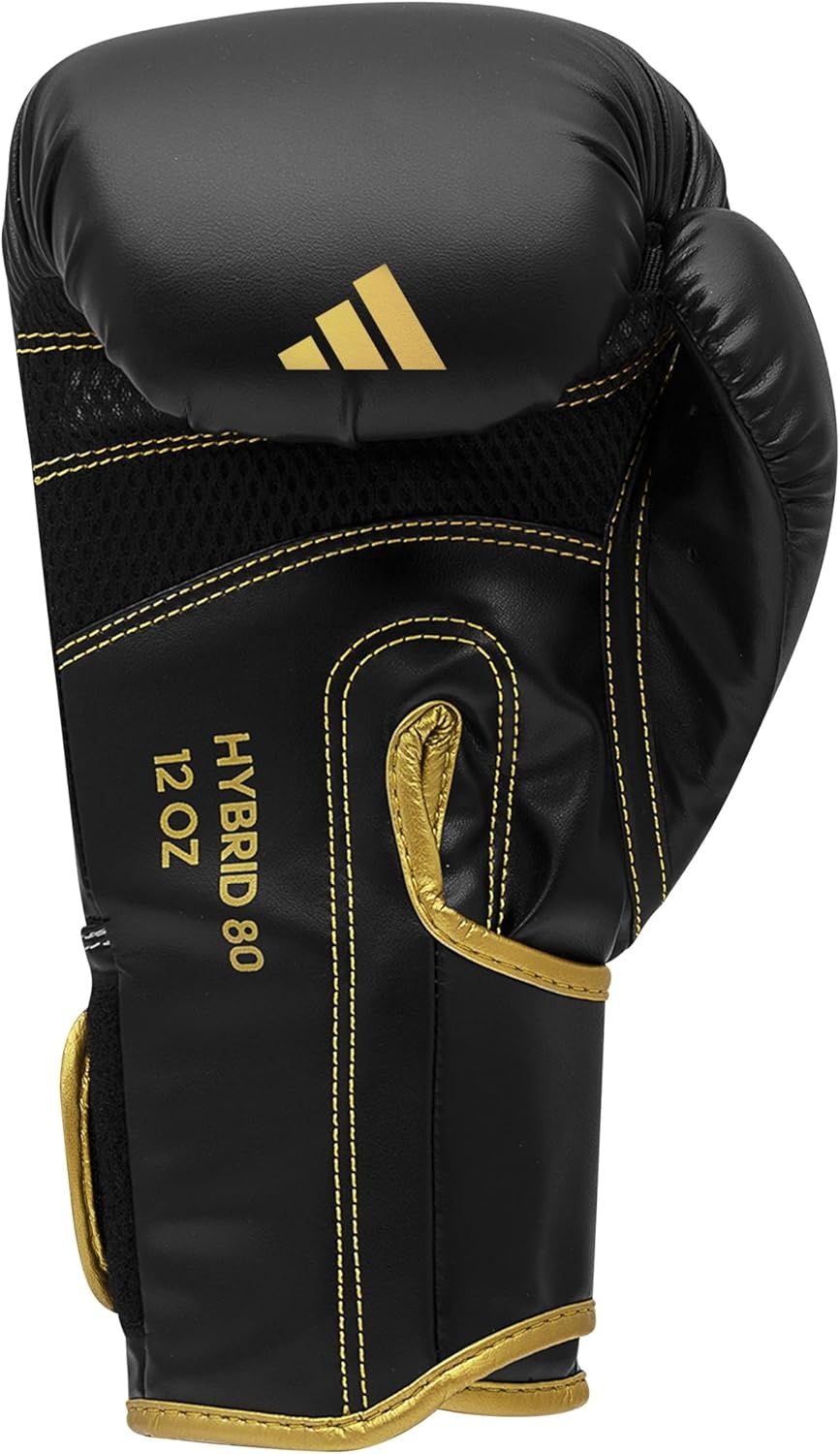 image:imageAdidas Hybrid 80 Boxing Gloves Adult Boxing Gloves for Men amp Women Heavy Bag Gloves Kickboxing Gloves for Women MMA Sparring Gloves Punching Bag Gloves for MenBlackGold