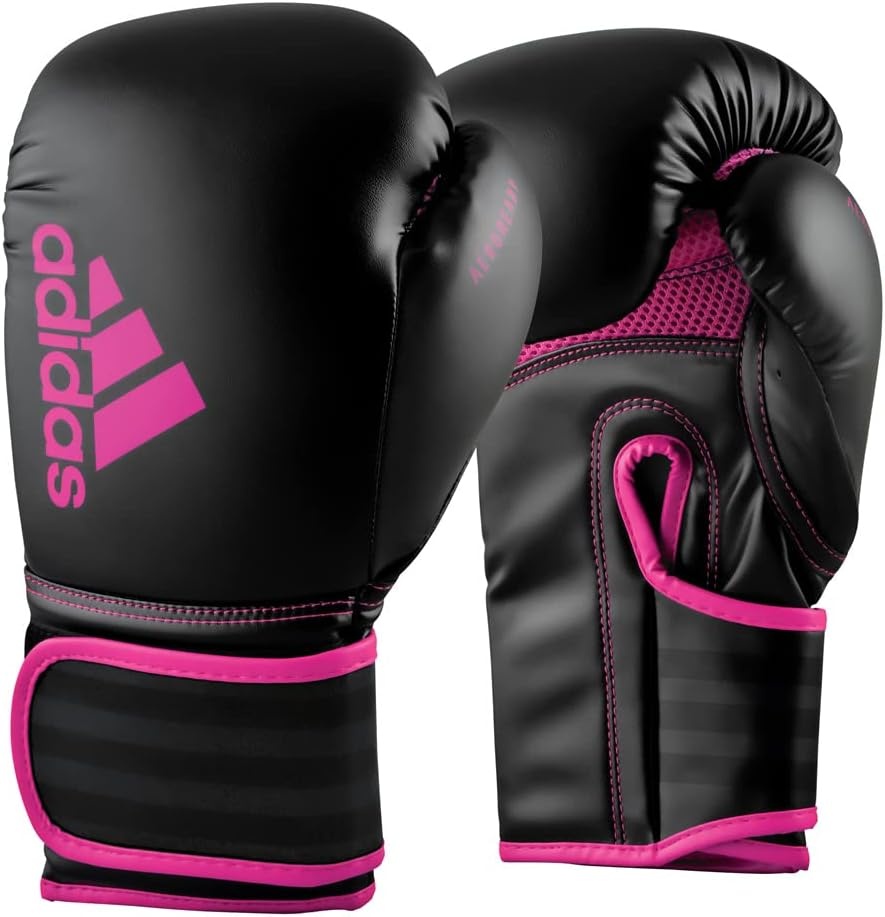 image:imageAdidas Hybrid 80 Boxing Gloves Adult Boxing Gloves for Men amp Women Heavy Bag Gloves Kickboxing Gloves for Women MMA Sparring Gloves Punching Bag Gloves for MenBlackShock Pink