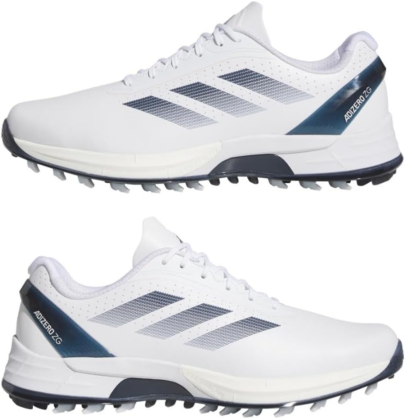 image:imageAdidas Mens Adizero Zg Spikeless Golf ShoesFootwear WhiteCollegiate NavyZero Metallic