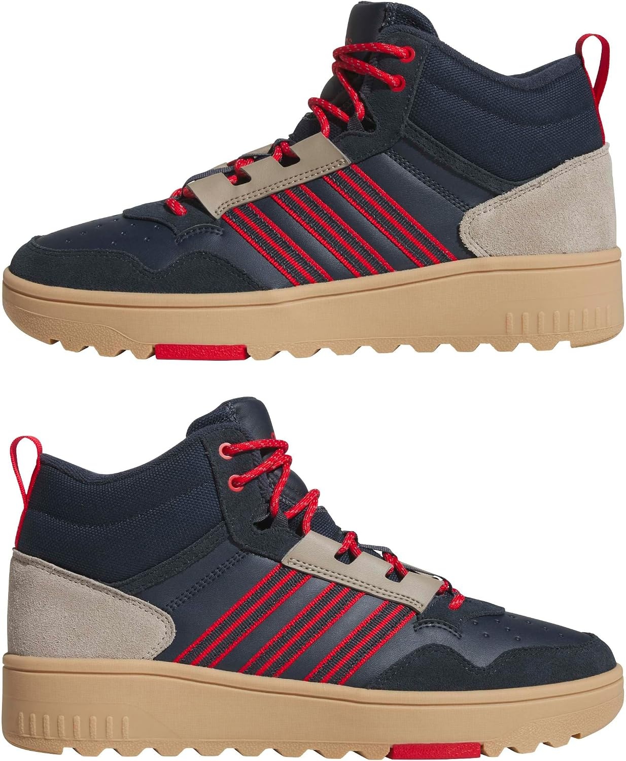 image:imageAdidas UnisexAdult Hoops 40 Mid TopAurora InkBetter ScarletGum