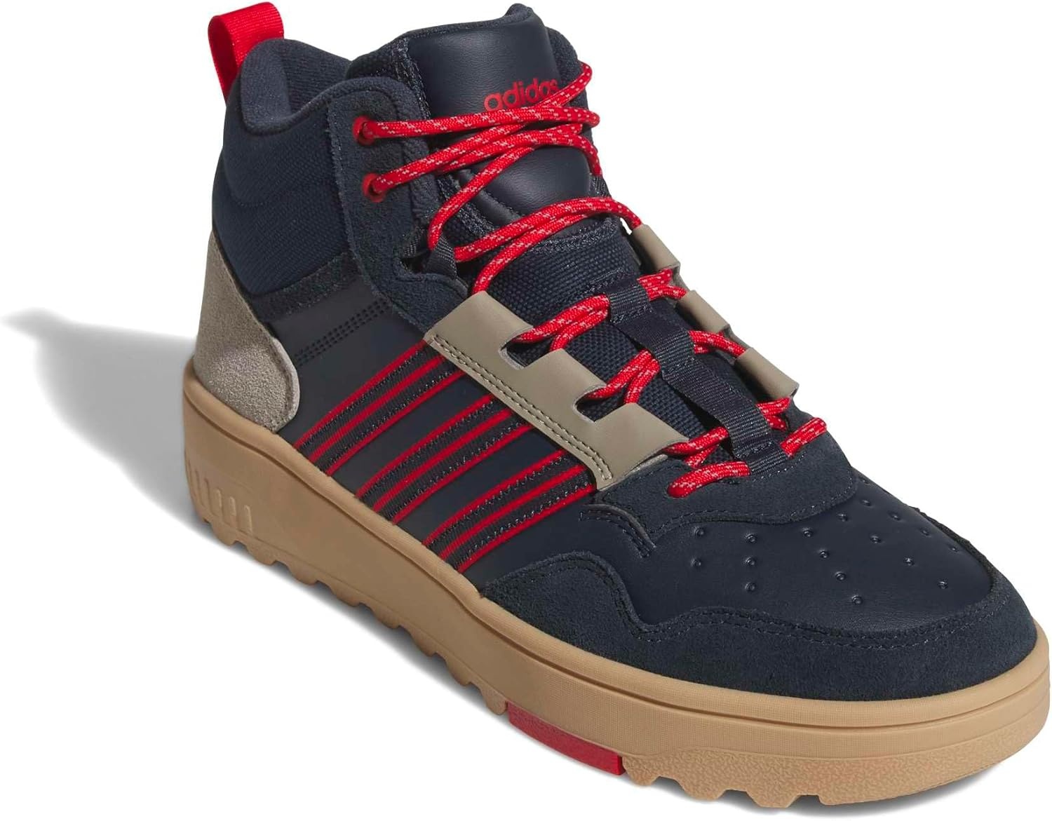 image:imageAdidas UnisexAdult Hoops 40 Mid TopAurora InkBetter ScarletGum