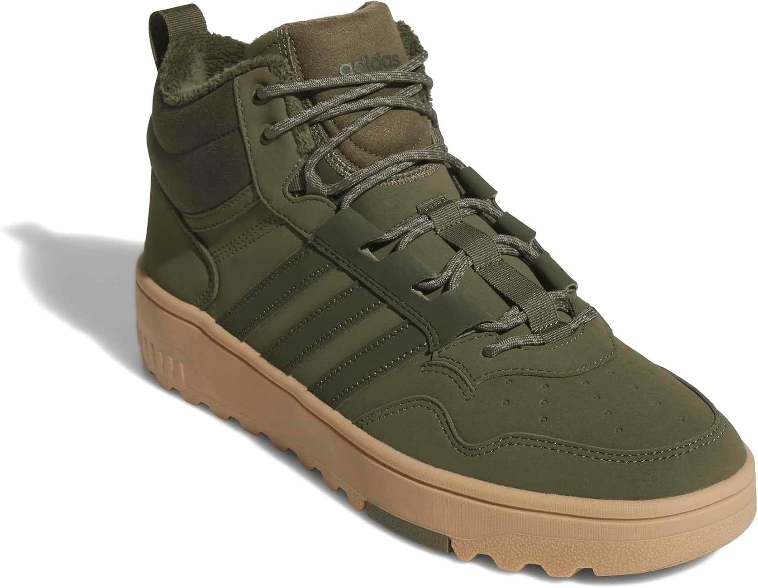 image:imageAdidas UnisexAdult Hoops 40 Mid TopOlive StrataNight CargoGum