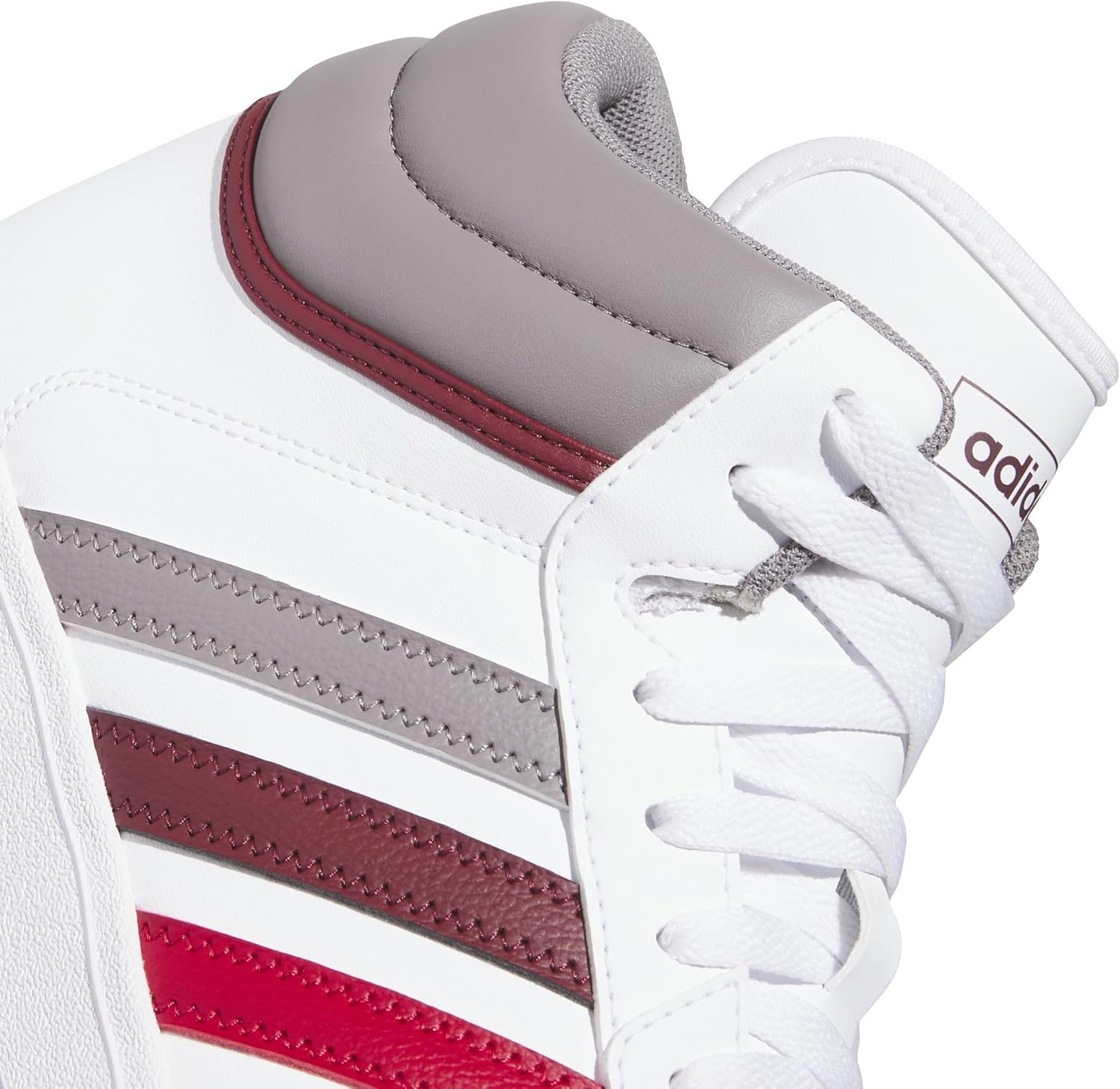 image:imageAdidas UnisexAdult Hoops 40 Mid TopWhiteTaupe OxideShadow Red
