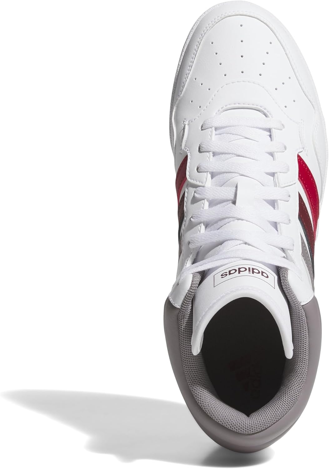 image:imageAdidas UnisexAdult Hoops 40 Mid TopWhiteTaupe OxideShadow Red
