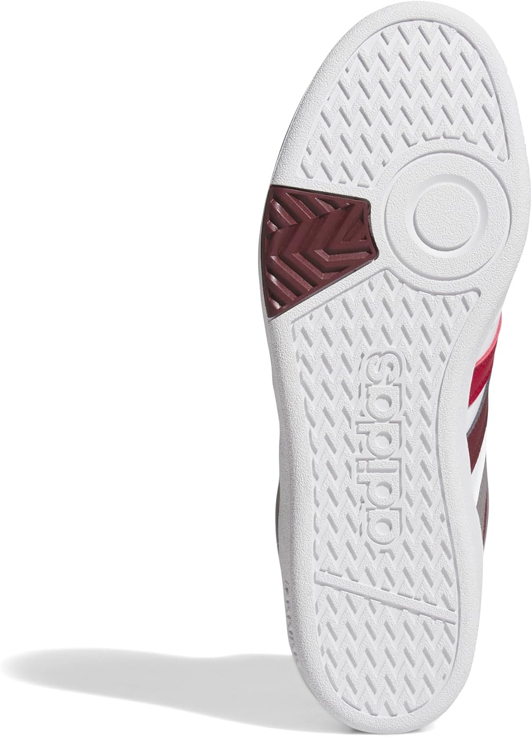 image:imageAdidas UnisexAdult Hoops 40 Mid TopWhiteTaupe OxideShadow Red