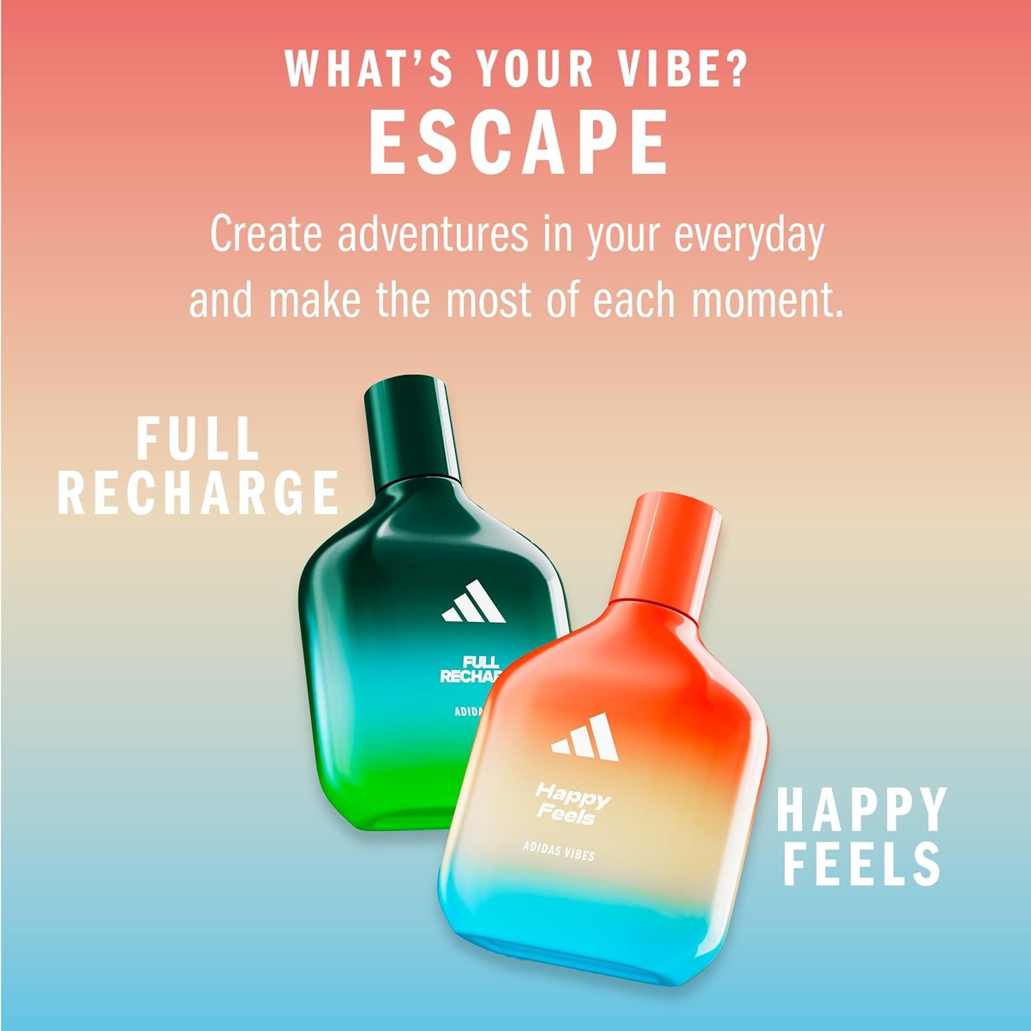 image:imageAdidas Vibes Full Recharge Eau de Parfum 16 fl oz Pack of 1 Notes of Fougere Cedar and Sage Unisex Fragrance Long Lasting Sporty Fragrance Travel SizeEau de Parfum Happy Feels