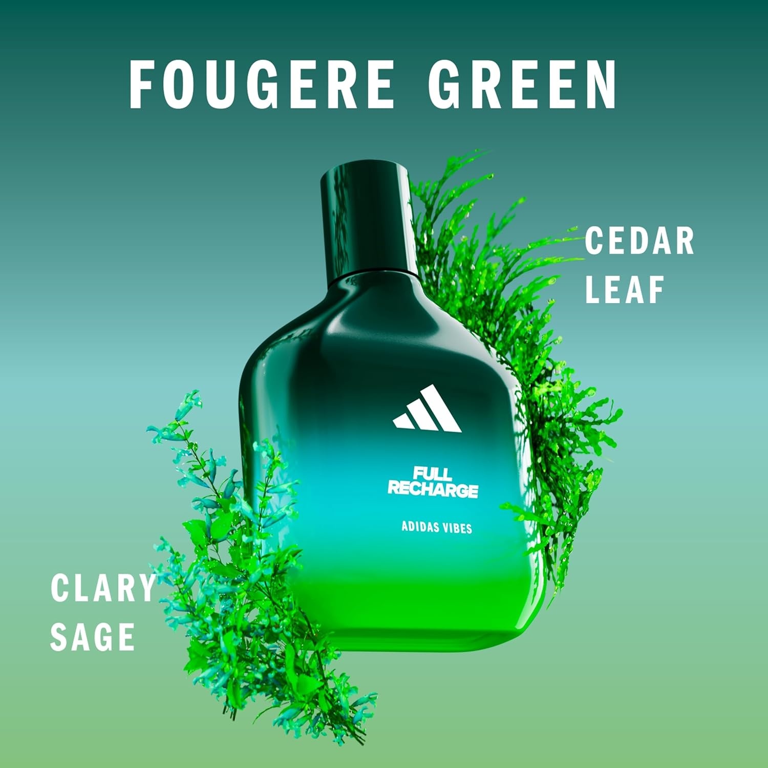 image:imageAdidas Vibes Full Recharge Eau de Parfum 16 fl oz Pack of 1 Notes of Fougere Cedar and Sage Unisex Fragrance Long Lasting Sporty Fragrance Travel SizeEau de Parfum Full Recharge