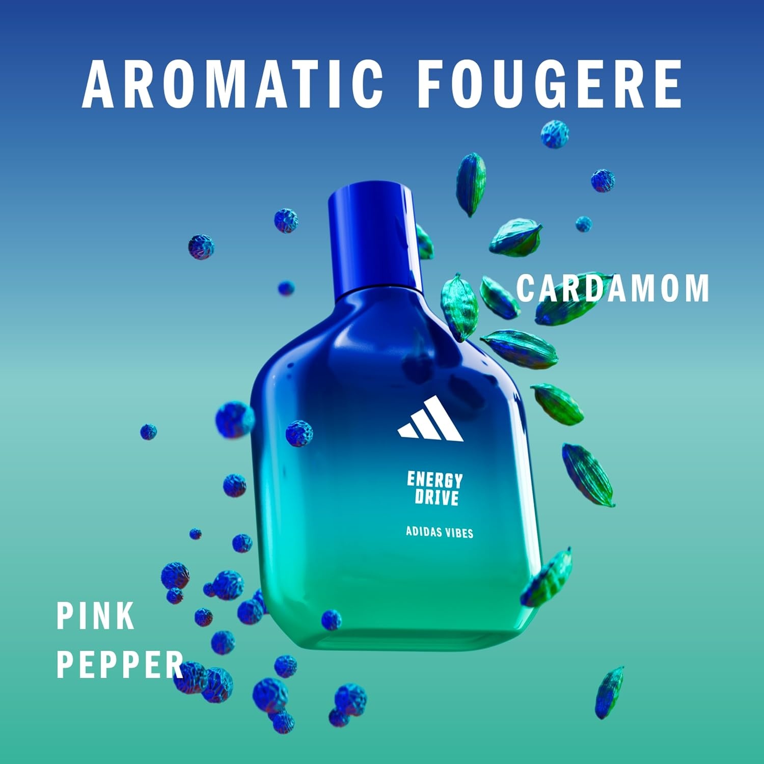 image:imageAdidas Vibes Full Recharge Eau de Parfum 16 fl oz Pack of 1 Notes of Fougere Cedar and Sage Unisex Fragrance Long Lasting Sporty Fragrance Travel SizeEau de Parfum Energy Drive
