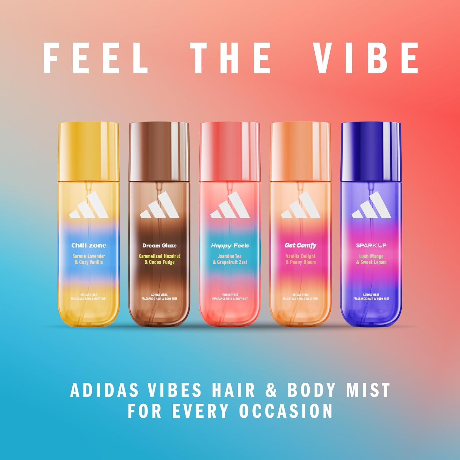image:imageAdidas Vibes Full Recharge Eau de Parfum 16 fl oz Pack of 1 Notes of Fougere Cedar and Sage Unisex Fragrance Long Lasting Sporty Fragrance Travel SizeBody Mist Happy Feels