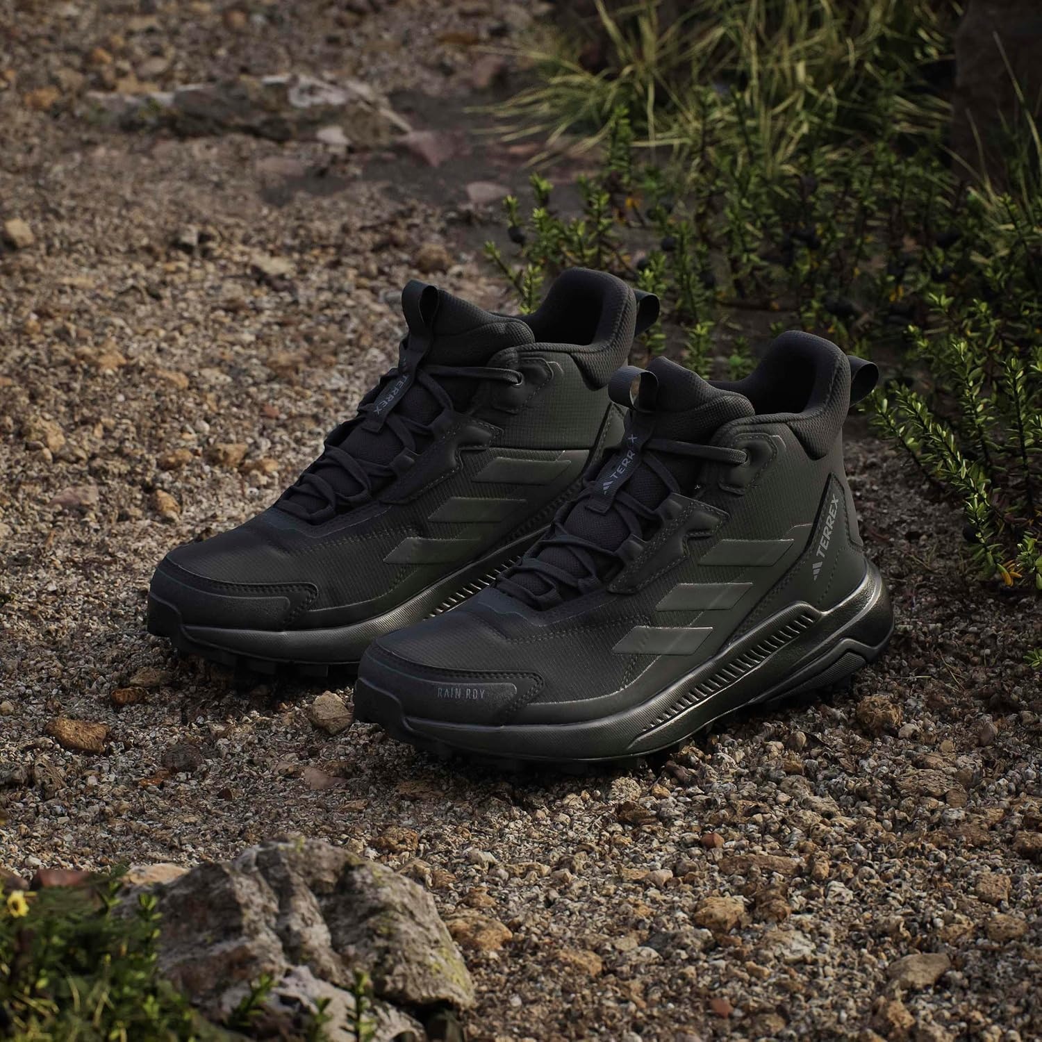 image:imageAdidas Womens Terrex Anylander Mid Top Rainrdy Hiking SneakersBlackBlackGrey