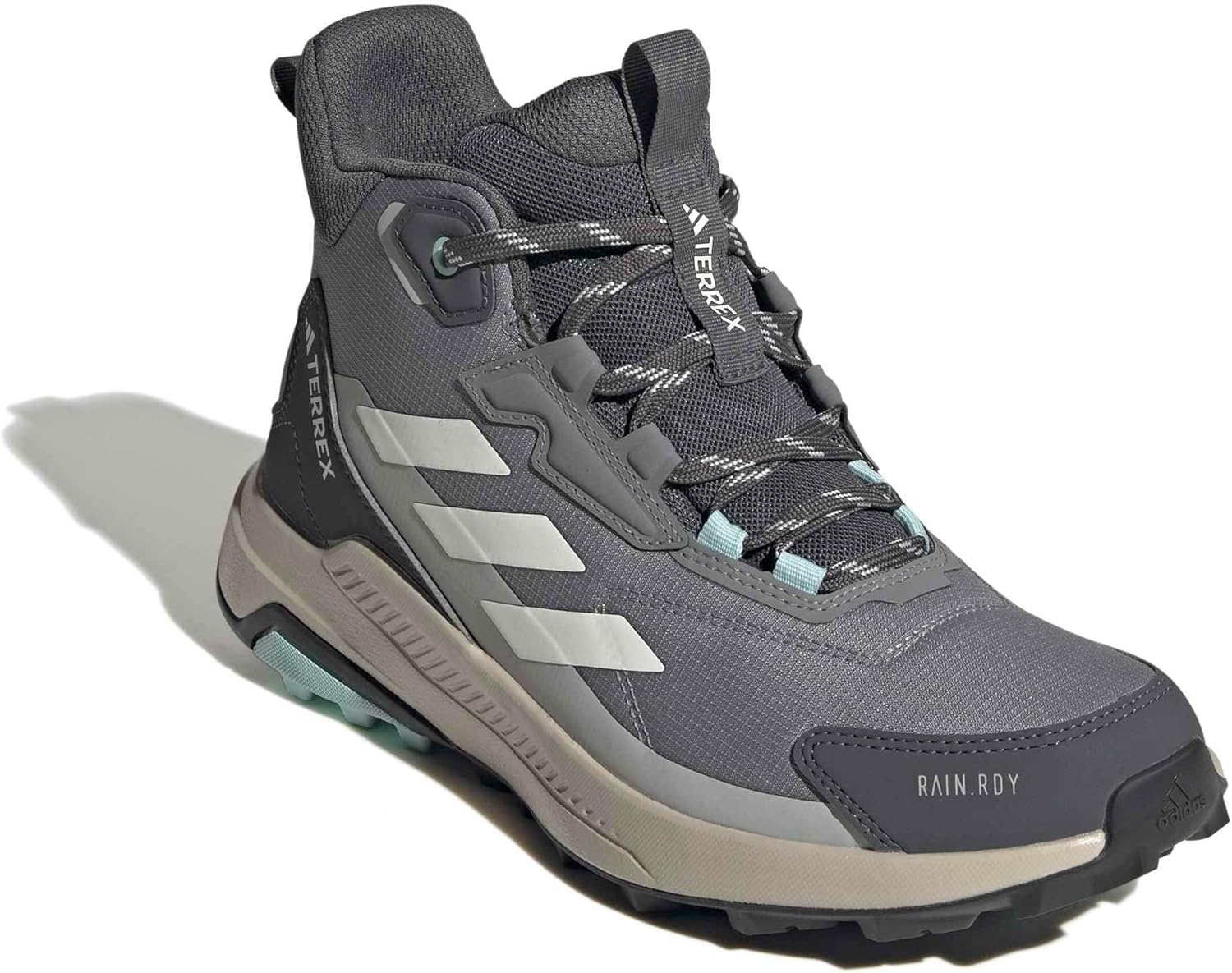 image:imageAdidas Womens Terrex Anylander Mid Top Rainrdy Hiking SneakersGreyOff WhiteGrey